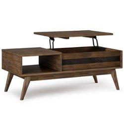 Simpli Home - Clarkson Lift Top Coffee Table - Rustic Natural Aged Brown - Front_Zoom