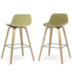 Simpli Home - Randolph Bentwood Counter Height Stool (Set of 2) - Acid Green - Front_Zoom