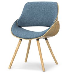Simpli Home - Malden Bentwood Dining Chair with Wood Back - Denim Blue - Front_Zoom