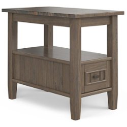 Simpli Home - Lev Narrow End Table - Smoky Brown - Front_Zoom