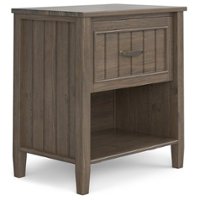 Simpli Home - Lev Bedside Table - Smoky Brown - Front_Zoom