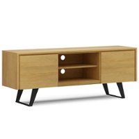 Simpli Home - Lowry TV Media Stand - Oak - Front_Zoom