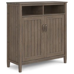 Simpli Home - Lev Medium Storage Cabinet - Smoky Brown - Front_Zoom