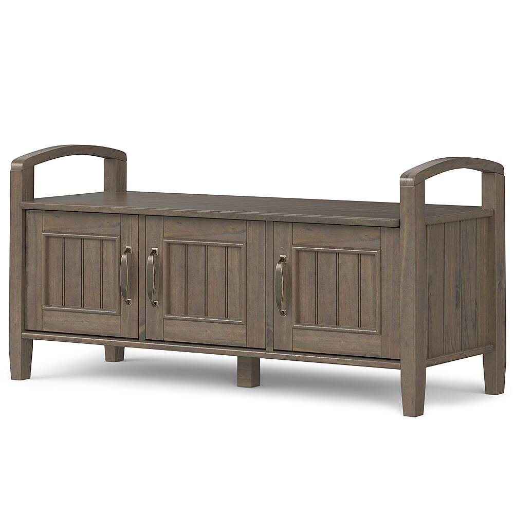 Simpli Home Lev Entryway Storage Bench Smoky Brown AXCLEV13SMB Best Buy