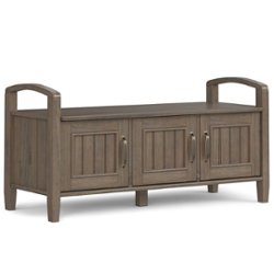 Simpli Home Amherst Small Entryway Storage Bench Hickory Brown AXCAMH57-HIC  - Best Buy