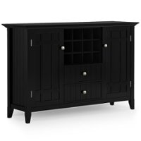 Simpli Home - Bedford Sideboard Buffet and Wine Rack - Black - Front_Zoom