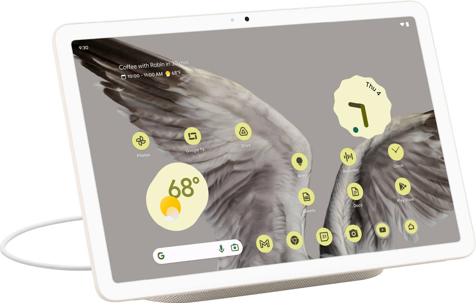 Alt View 11. Google - Geek Squad Certified Refurbished Pixel Tablet with Charging Speaker Dock - 11"  Android Tablet - 256GB - Wi-Fi - Porcelain.