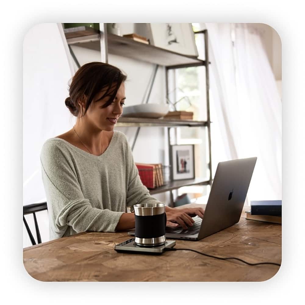 Alt View 16. Cosori - Original Coffee Warmer & Stainless Steel Coffee Mug Set - Silver.