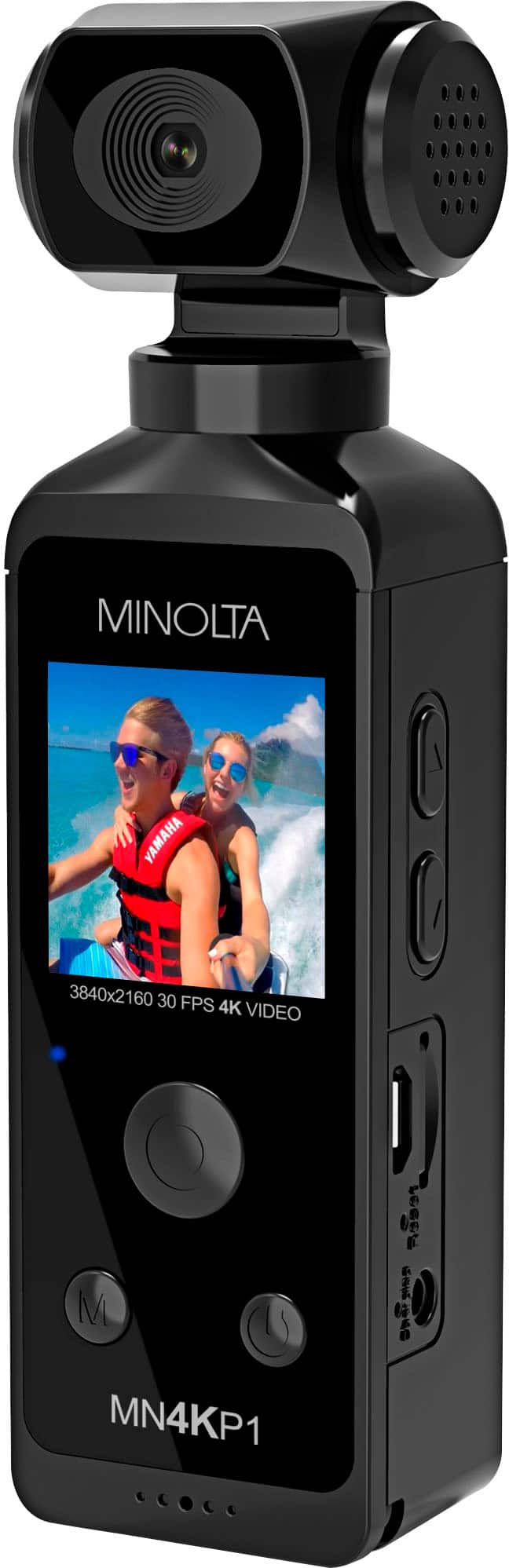 Left. Minolta - MN4KP1 4K Video 16.0-Megapixel Waterproof Camcorder Bundle - Black.