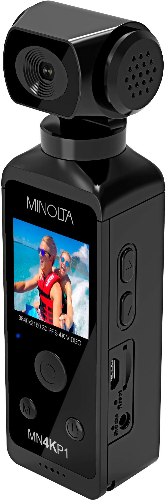 Back. Minolta - MN4KP1 4K Video 16.0-Megapixel Waterproof Camcorder Bundle - Black.