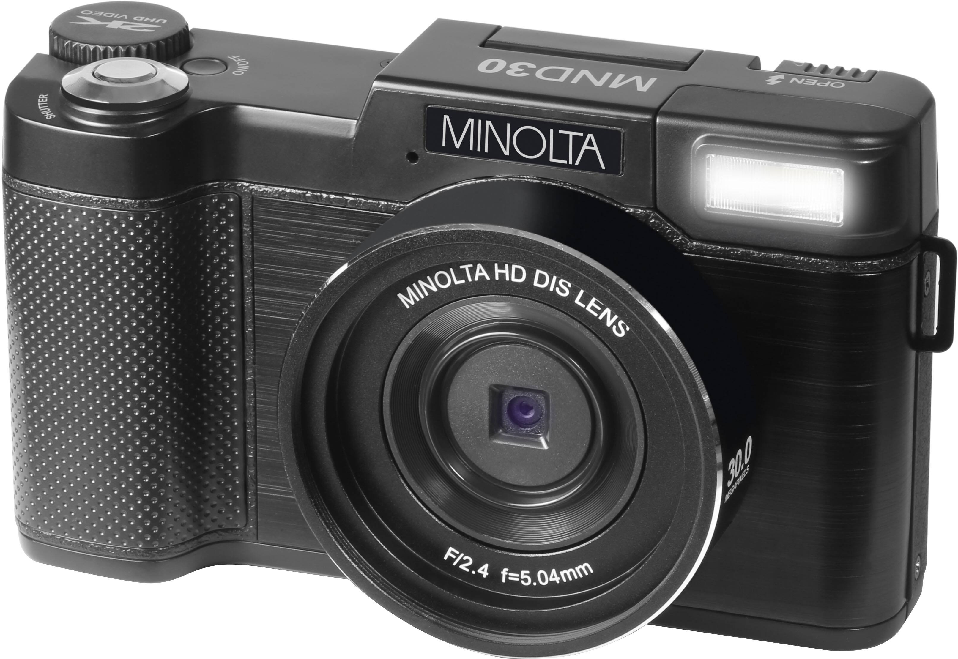Left. Minolta - MND30 30.0 Megapixel Digital Camera - Black.