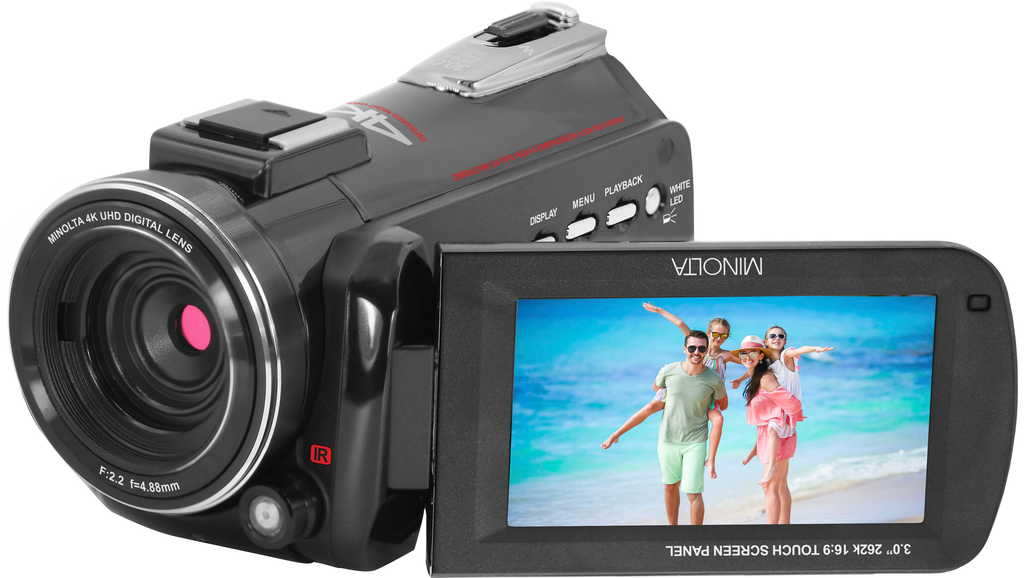 Minolta - MN4K40NV 4K Video 30-Megapixel Night Vision Camcorder - Black