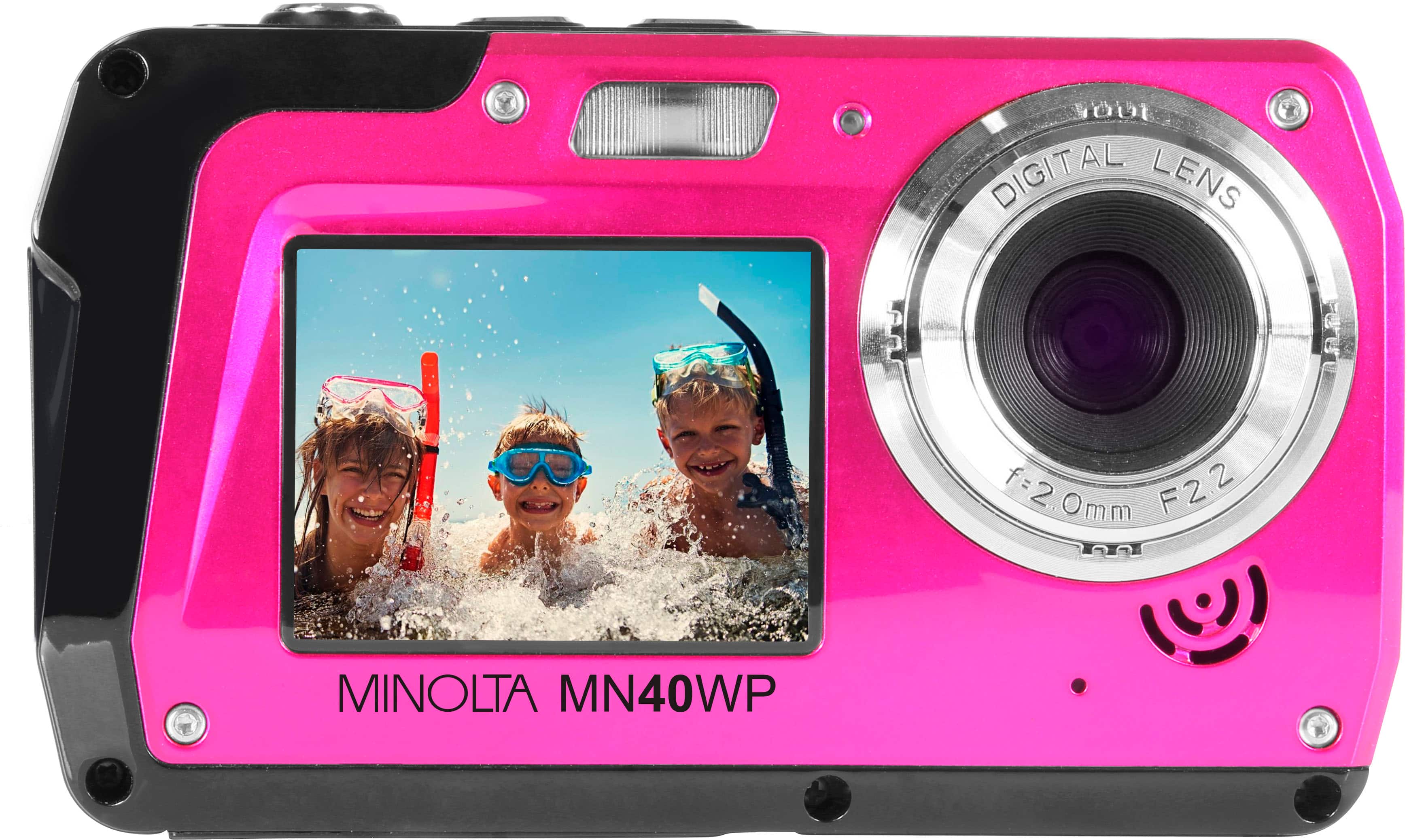 Front. Minolta - MN40WP 48.0 Megapixel Waterproof Digital Camera - Pink.
