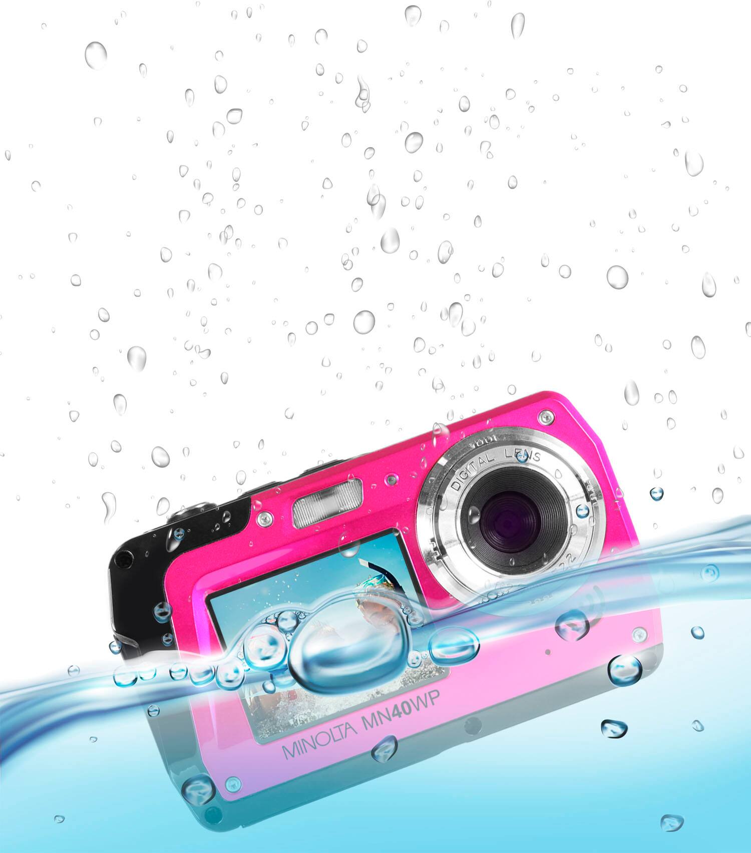 Alt View 1. Minolta - MN40WP 48.0 Megapixel Waterproof Digital Camera - Pink.