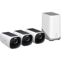 eufy Security eufyCam 3 Pro 3-Camera Indoor/Outdoor Wireless 4K Security System (White) 