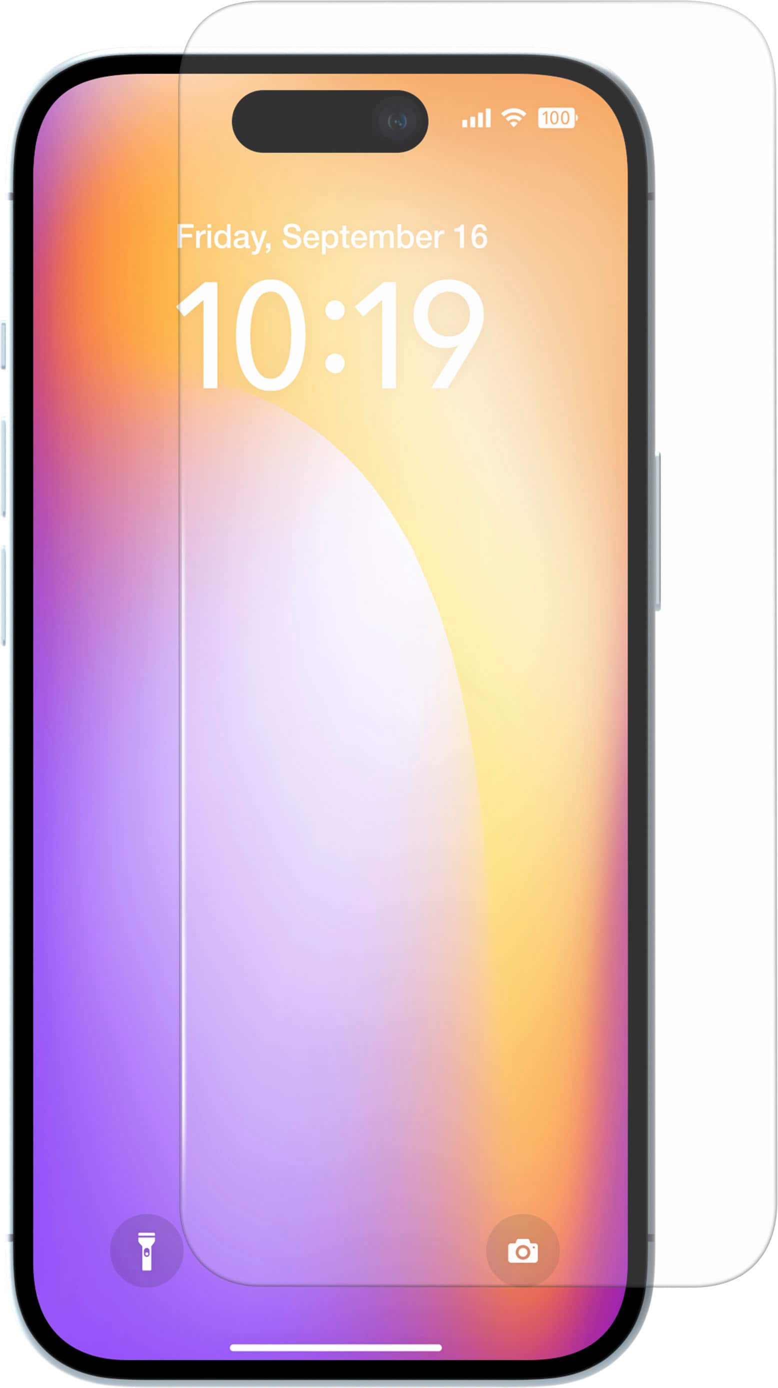 Angle. Insignia™ - Anti-Reflective Glass Screen Protector for iPhone 15 Plus (2-Pack) - Clear.