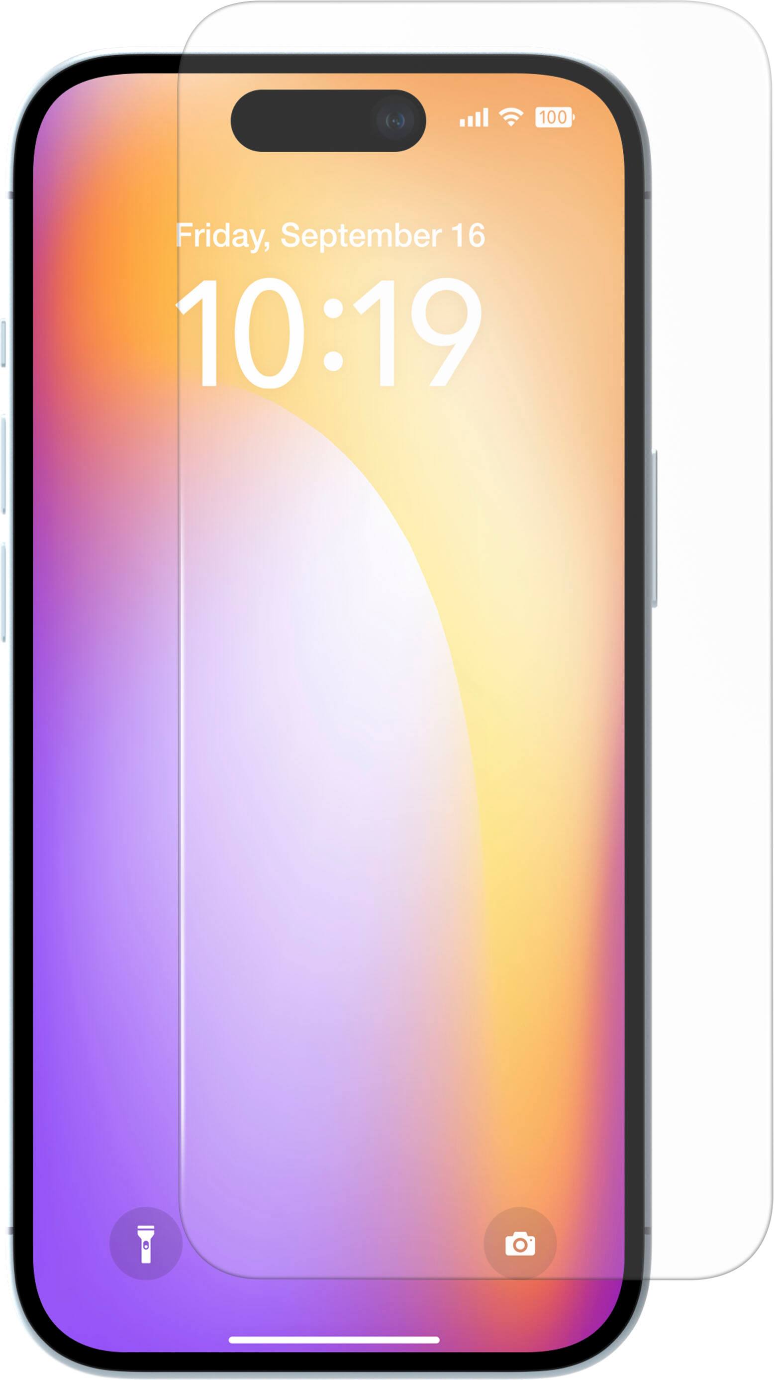 Angle. Insignia™ - Anti-Reflective Glass Screen Protector for iPhone 15 Plus (2-Pack) - Clear.