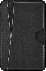 Insignia™ - Stick-on Wallet for Most Cell Phones - Black - Front_Zoom