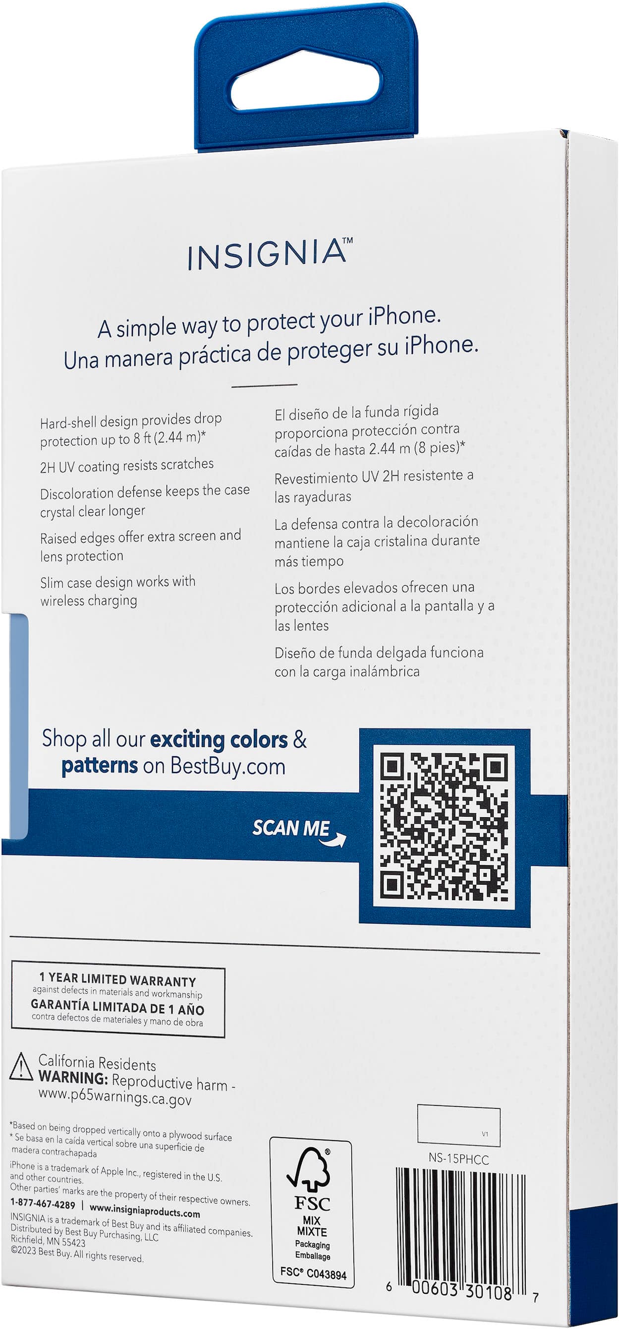 Alt View 14. Insignia™ - Hard-Shell Case for iPhone 15 Pro - Clear.