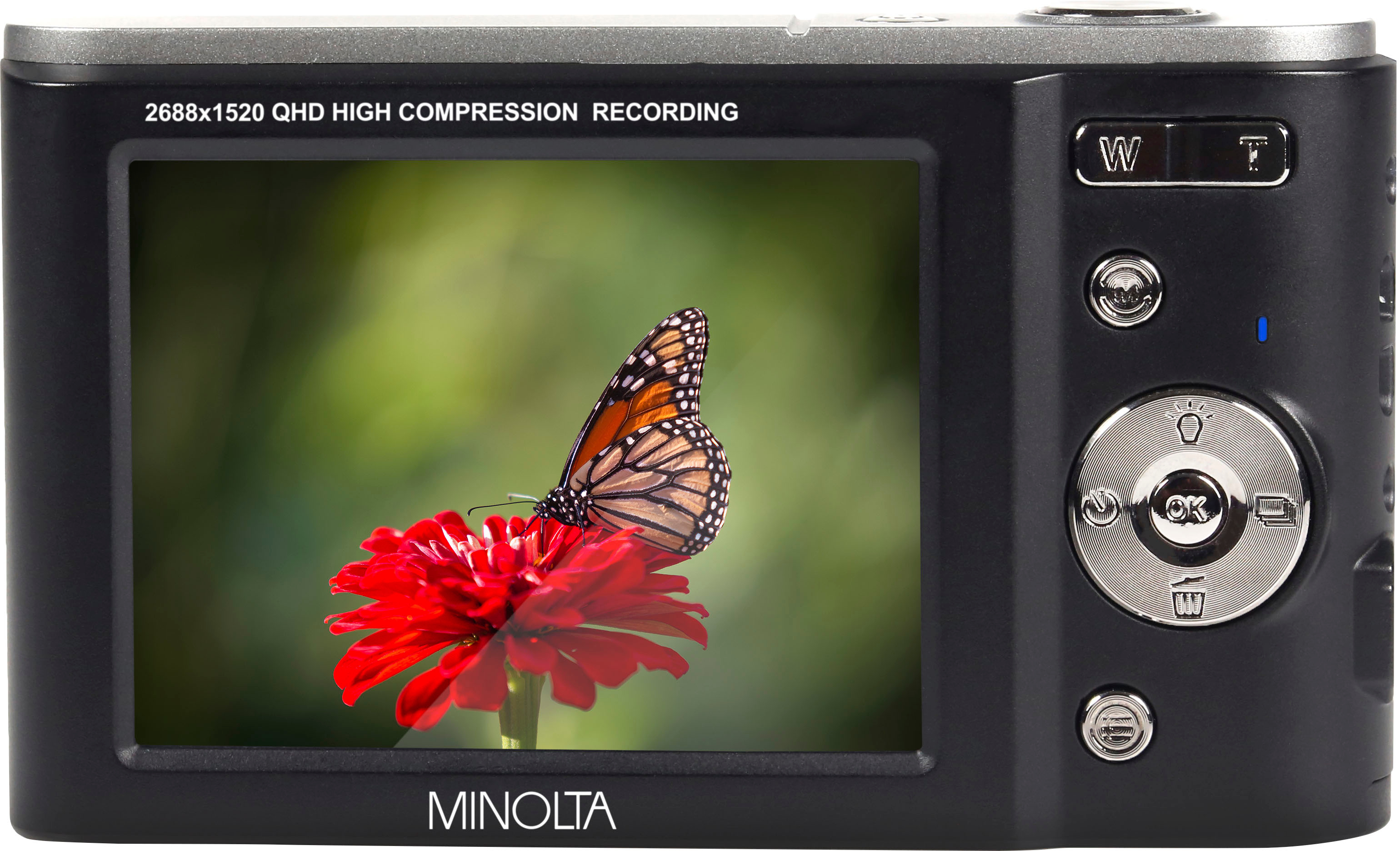 Back View: Minolta - MND20 44.0 Megapixel Digital Camera - Black