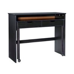 Flash Furniture Bartlett Dark Ash Wood Grain Finish Computer Desk with  Drawers and Black Metal Legs