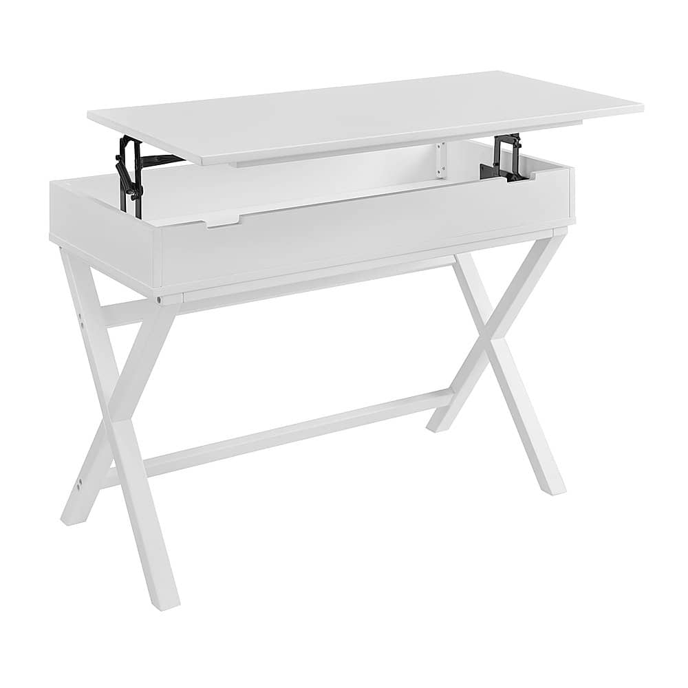 Angle View: Linon Home Décor - Penrose Campaign-Style Lift-Top Desk - White