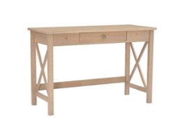 Linon Home Décor - Delevan Solid Wood Laptop Desk With Drawer - Driftwood - Front_Zoom