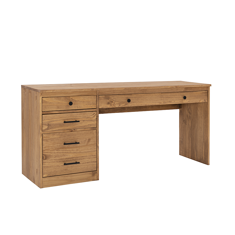 64 Live Edge Home Office Desk Built-In File Cabinet – LOOMLAN