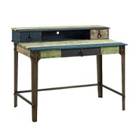 Linon Home Décor - Calson Three-Drawer Weathered Industrial-Style Desk - Multicolor Stripes - Front_Zoom