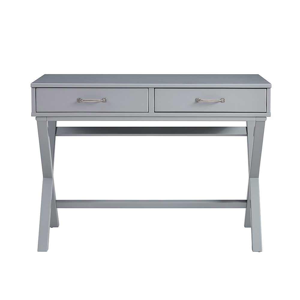 Angle View: Linon Home Décor - Pierce 2-Drawer Campaign-Style Desk - Gray