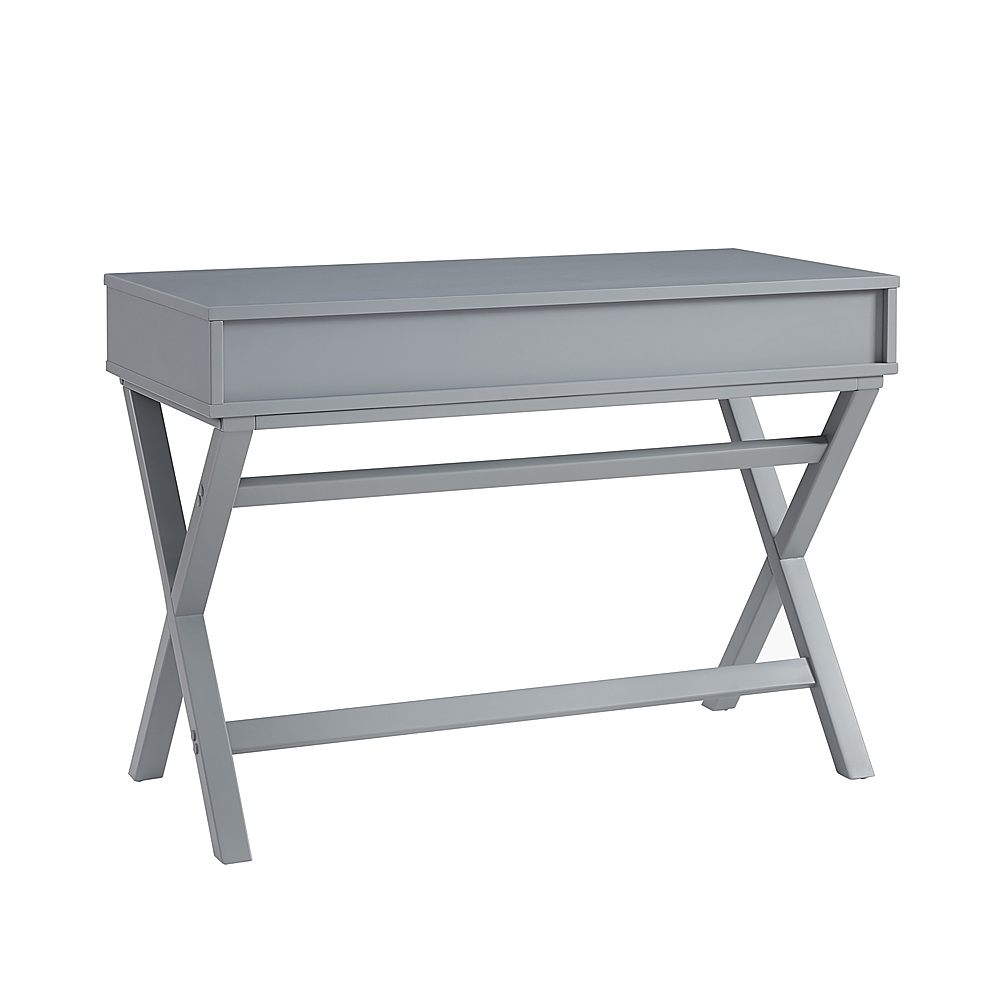 Left View: Linon Home Décor - Pierce 2-Drawer Campaign-Style Desk - Gray
