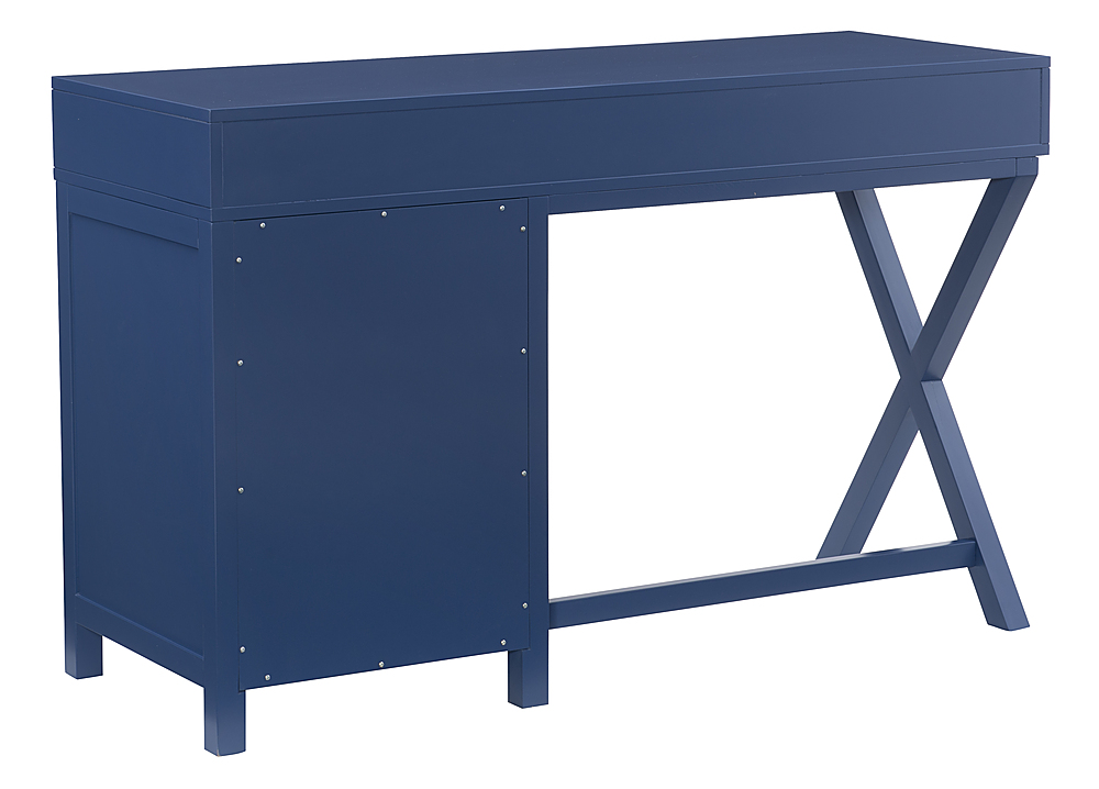 Linon Home Décor Penrose Four-Drawer Side Storage Desk Navy Paint / Silver  Hardware BSTB246 - Best Buy