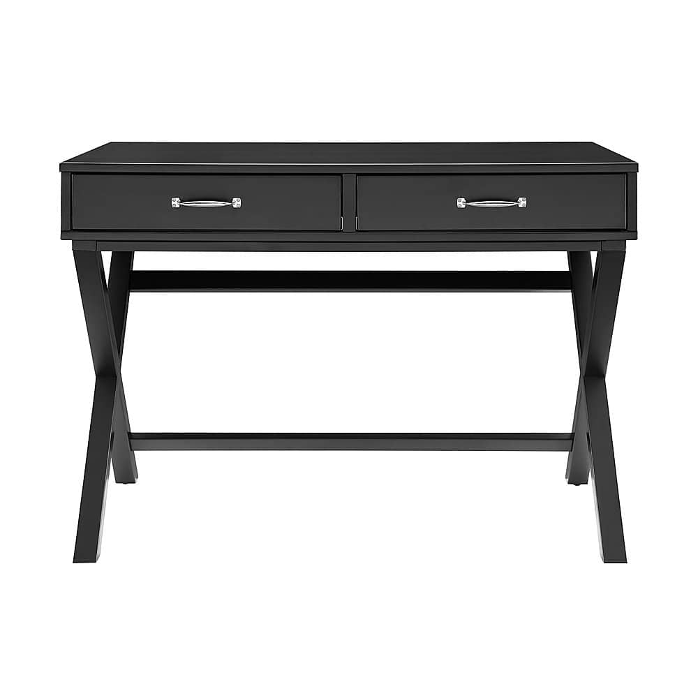 Left View: Linon Home Décor - Pierce 2-Drawer Campaign-Style Desk - Black