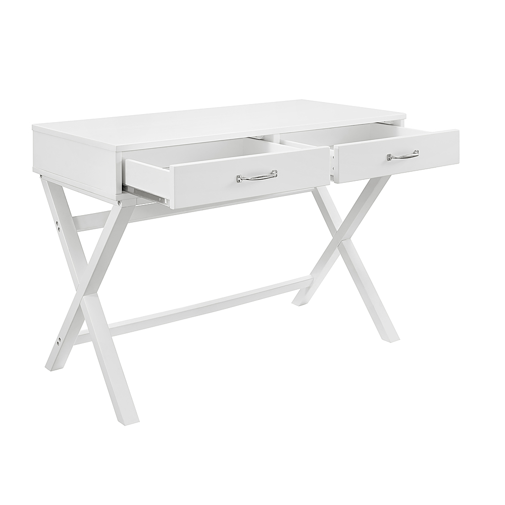 Angle View: Linon Home Décor - Pierce 2-Drawer Campaign-Style Desk - White