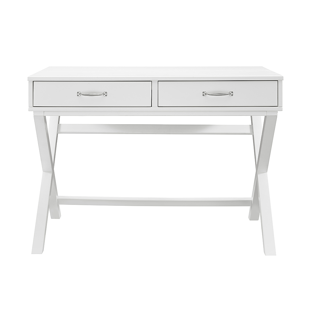 Left View: Linon Home Décor - Pierce 2-Drawer Campaign-Style Desk - White