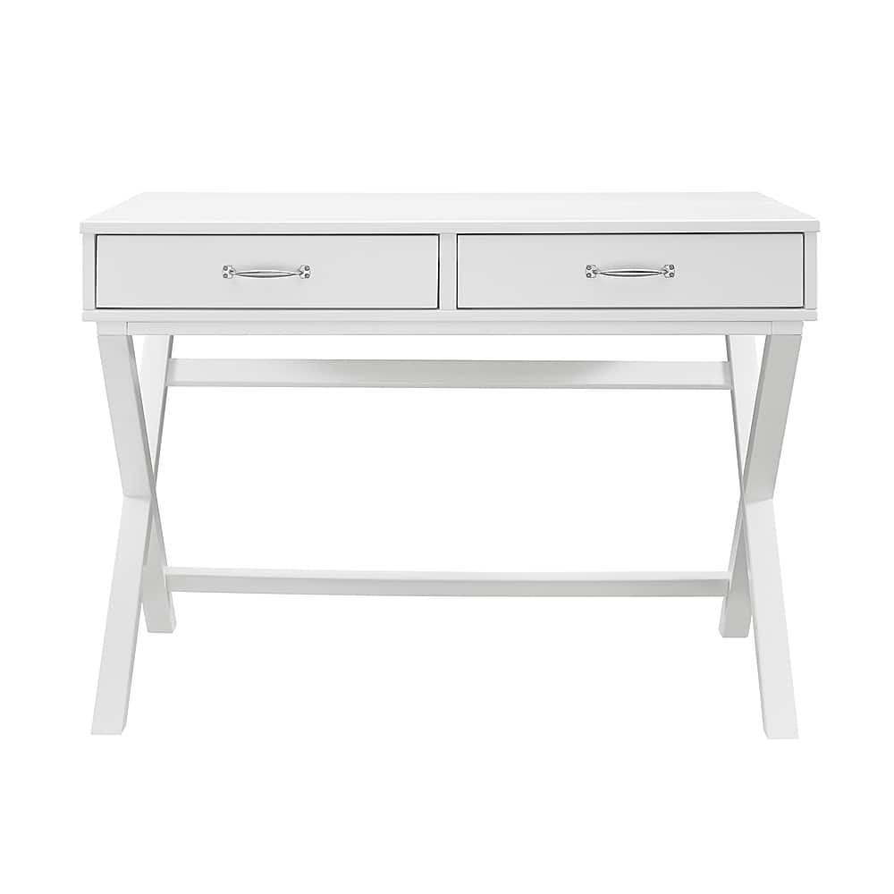 Left View: Linon Home Décor - Pierce 2-Drawer Campaign-Style Desk - White