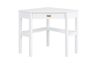 Linon Home Décor - Penrose Corner Desk With Keyboard Tray - White - Front_Zoom
