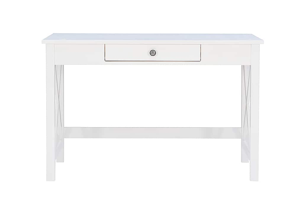 Angle View: Linon Home Décor - Delevan Solid Wood Laptop Desk With Drawer - Antique White