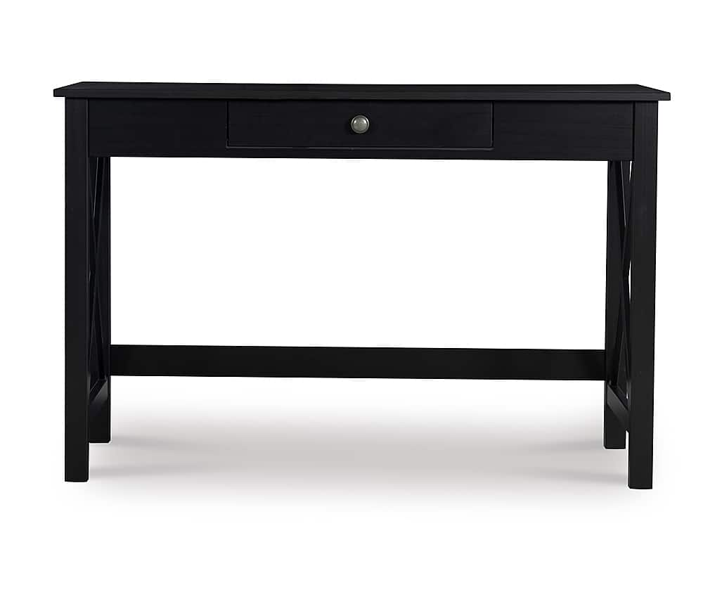 Angle View: Linon Home Décor - Delevan Solid Wood Laptop Desk With Drawer - Black