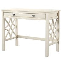 Linon Home Décor - Whithorn Writing Desk With Drawer - Antique White - Front_Zoom