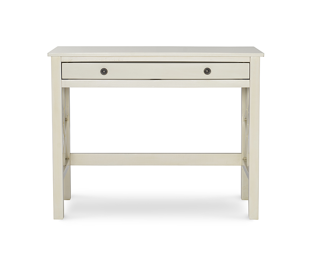 Left View: Linon Home Décor - Whithorn Writing Desk With Drawer - Antique White