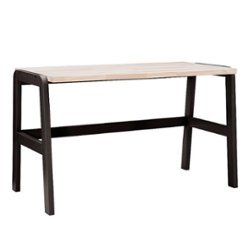 Linon Home Décor - Heald Solid Wood Desk - Black & Natural - Front_Zoom