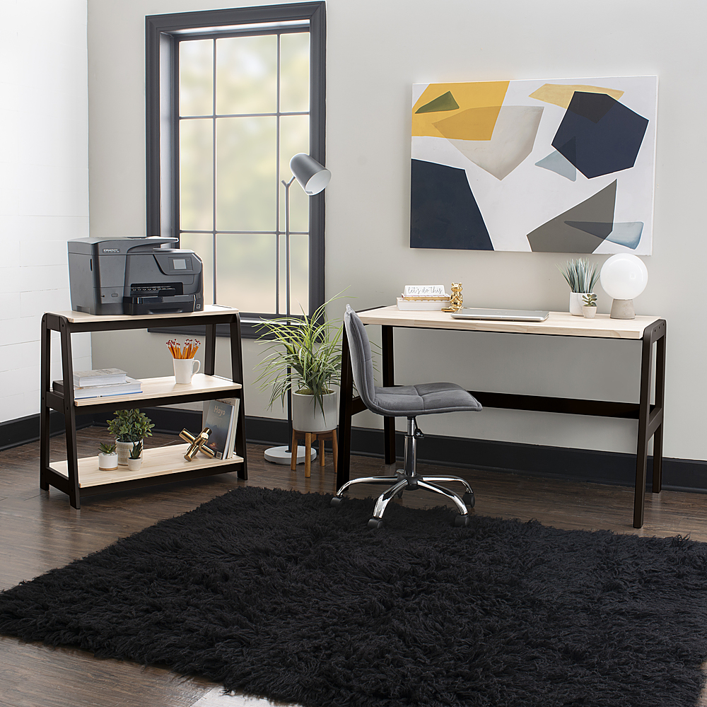 46 Davis Transitional Solid Wood Laptop Office Desk Black - Linon