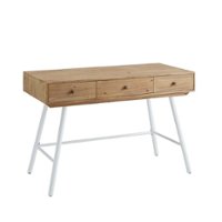 Linon Home Décor - Conners Contemporary 3-Drawer Desk - Natural - Front_Zoom