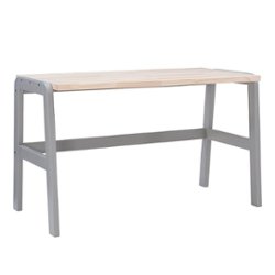 Linon Home Décor - Heald Solid Wood Desk - Gray & Natural - Front_Zoom