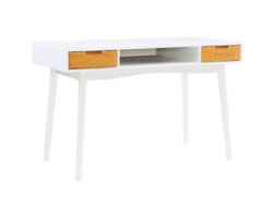 Linon Home Décor - Pollard Two-Drawer Writing Desk - White - Front_Zoom