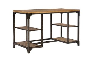 Linon Home Décor - Barlyn Four-Shelf Writing Desk - Weathered Driftwood - Front_Zoom