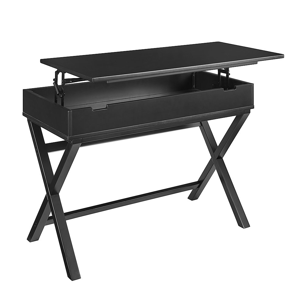 Angle View: Linon Home Décor - Penrose Campaign-Style Lift-Top Desk - Black