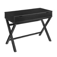 Linon Home Décor - Penrose Campaign-Style Lift-Top Desk - Black - Front_Zoom