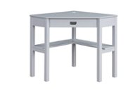 Linon Home Décor - Penrose Corner Desk With Keyboard Tray - Gray - Front_Zoom